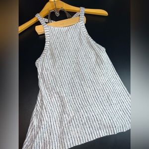Splendid Navy & White Linen Mini Stripe Tank Size Small EUC